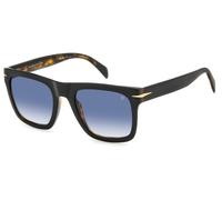David Beckham Men's Sunglasses DB 7000/S FLAT WR7/08 54 - Black and White Acetate Frame, Grey Blue Gradient Lenses