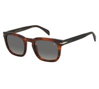 David Beckham Men's Sunglasses DB 7076/S EX4/9O 50 - Brown Horn Frame, Dark Grey Lenses