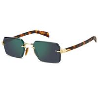 David Beckham Men's Sunglasses DB 7109/S 06J/MT 56 - Gold Frame, Green Mirror Lenses