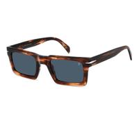 David Beckham Men's Sunglasses DB 7126/S EX4/KU 51 - Brown Horn Frame, Blue Lenses