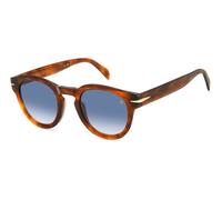 DAVID BECKHAM Uomo DAVID BECKHAM DB 7041/S FLAT WR9/08 Occhiali da sole Acetato Havana/Marrone Azzurro Rotonda Sfumato