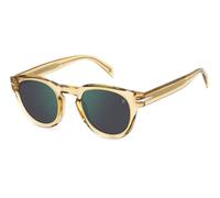 DAVID BECKHAM Uomo DB 7041/S FLAT FMP/MT Occhiali da sole Acetato Ocra Grigio Rotonda Specchiato