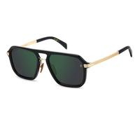 DAVID BECKHAM Uomo DB 7136/S 2M2/MT Occhiali da sole Acetato Nero Verde Squadrata Normale Specchiato