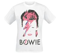 David Bowie Aladdin Sane Distressed Uomo T-Shirt Bianco 100% Cotone Regular