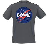 David Bowie Amplified Collection - To The Moon Uomo T-Shirt Carbone L 100% Cotone Regular