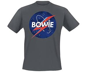 David Bowie Amplified Collection - To The Moon Uomo T-Shirt Carbone L 100% Cotone Regular