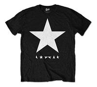 David Bowie Blackstar (White Star On Black) Ufficiale Uomo Maglietta Unisex (X-Large)