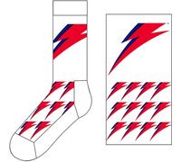 David Bowie Calzini Flash Logo Nuovo Ufficiale Uomo Bianca (Uk Size 7-11) Size O