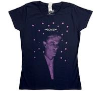 David Bowie Dots Navy Blue L Donna Maglietta