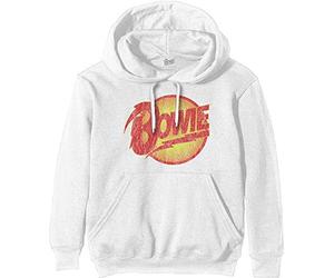 David Bowie - Felpa # S Unisex White # Vintage Diamond Dogs Logo