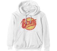 David Bowie - Felpa # Xs Unisex White # Vintage Diamond Dogs Logo