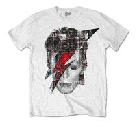David Bowie Halftone Aladdin Sane Flash autorizzato Uomo maglietta