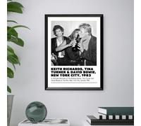 David Bowie, Keith Richards, Quadro con Stampa Musica Vintage Rock con cornice