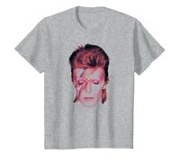 David Bowie - La Stella più Bella Maglietta, Bambini, Grigio Melange, 8 Anni