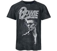 David Bowie Lightning Unisex T-Shirt Nero 100% Cotone Regular
