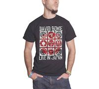 David Bowie Live In Japan tour Manifesto nuovo Ufficiale Uomo nero T Shirt