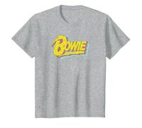 David Bowie Music Rock Moonlight 90s Logo Maglietta, Bambini, Grigio Melange, 10 Anni