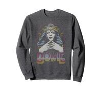 David Bowie - Re Tut Felpa, Unisex per Adulti, Grigio Scuro, L