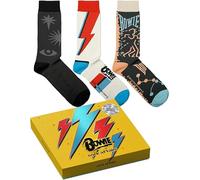 David Bowie Socks Collection - Confezione ufficiale David Bowie - Regali per gli amanti della musica, calzini in cotone, 2 taglie, 4-7 e 7½-11½, Pacchetto David Bowie, 4-7