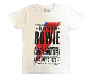 David Bowie - T-Shirt # S Unisex White # Hammersmith Odeon