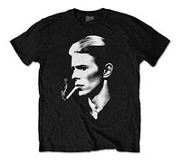 David Bowie T-Shirt Smoke Side Profile Ufficiale Uomo Nero