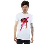 David Bowie Uomo Aladdin Sane Lightning Bolt Maglietta Medium bianca