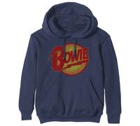 Bowie David - Felpa # L Unisex Blue # Vintage Diamond Dogs Logo