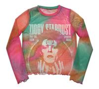 David Bowie Ziggy Stardust Long Sleeve Mesh Crop Top Size XS