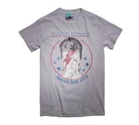 David BowieAladdin Sane 1973 MagliettaLavato Vintage Adulto Unisex (TT616)