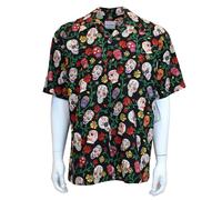 David Carey Giorno Dei Morti Zucchero Teschi Floreale Camp Camicia Button Down