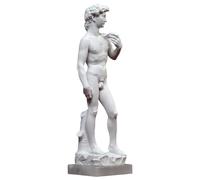 David di Michelangelo Scultura da Tavolo in Marmo con Base in Alabastro H 60cm