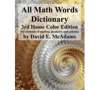 David E McAdams All Math Words Dictionary (Tascabile)