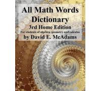 David E McAdams All Math Words Dictionary (Tascabile)
