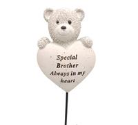 David Fischhoff Crema Memoriale Tomba Orsetto Con Cuore Su Un Bastone - Fratello