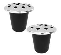 David Fischhoff Memorial Tomba Fiore Vaso Inserire Nero & Argento - 2 X Vasi