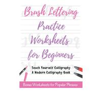David Fletcher Brush Lettering Practice Worksheets for Beginners - T (Tascabile)
