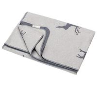 David Fussenegger - SILVRETTA - Coperta multiuso in flanella - Cervo Allover - misto cotone - Colore: grigio/feltro - 140 x 200 cm