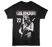 David Gilmour - 72 - Stampa Frontale Adulto Manica Corta Solido T-Shirt - Nero