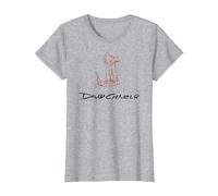David Gilmour Line Art Maglietta, Donna, Grigio Melange, L