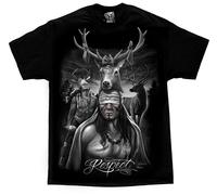 David Gonzales Arte DGA Respect Native American Indian Adulto Uomo T Maglietta