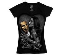 David Gonzales Arte DGA Tears Of a Clown Tatuaggio Punk Donna Scollo V T Shirt