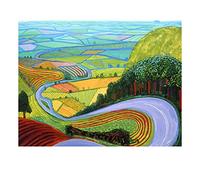 David Hockney Garrowby Hill Paesaggio Poster Tela Pittura Wall Art Stampe Immagine per Soggiorno Modern Home Decor 42x60cm(17x24in) Senza Cornice