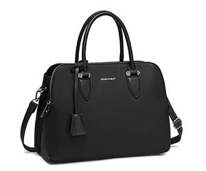 David Jones - Borsa a Mano Bugatti Elegante Donna - Tracolla Spalla PU Pelle Molte Tasche Scomparti - Tote Shopper Bag Borsetta Grande Lavoro Satchel Cartella Manico Superiore - Nero