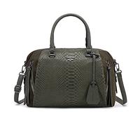 David Jones - Borsa a Mano Donna Bowling - Borsa a Tracolla Pelle PU Serpente - Tote Shopper Tasche Multipli Taglia Media Elegante - Verde