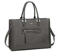 David Jones - Borsa a Mano Donna Grande Capacità - Tote Shopper Bag Capiente PU Pelle - a Spalla, Tracolla, Ufficio Scuola Università - Ventiquattrore Cartella Elegante - Grigio