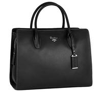 David Jones - Borsa a Mano Elegante Donna - Tote Shopper Bag PU Pelle - a Spalla Tracolla - Satchel Molte Tasche Scomparti Borsetta Grande - Moda Lavoro Città Ufficio Shopping - Nero