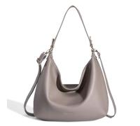 David Jones Borsa a Spalla Hobo Donna - Borsa Shopper Grande in Similpelle Morbida - Borsa Tote con Tracolla Lunga - Borsa Shopping Capiente Classica e Pratica - Grigio