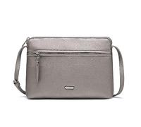 David Jones - Borsa a Tracolla da Donna Piatta Piccola in Similpelle PU - Elegante Borsetta Classica per Città - 2 Scomparti - Ideale per Shopping e Viaggio
