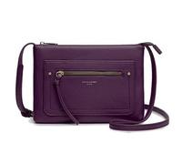 David Jones - Borsa a tracolla da donna, piccola, piatta, in similpelle, classica, elegante, con 2 tasche, da sera, telefono, shopping, viaggi, Viola, Taglia unica, Minimal
