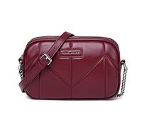 David Jones - Borsa a Tracolla Donna - Borsa a Spalla Multitasca con Zip - Borsette Telefono Simil Pelle PU 2 scomparti - Sacchetto Messenger Crossbody Bag Moda - Bordeaux Rosso